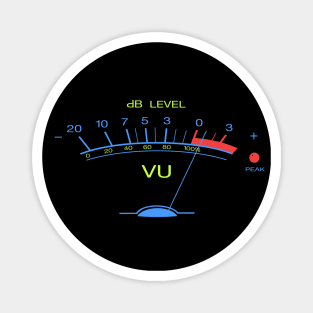 Volume VU Meter Vintage Audio Recording Studio Gear Guitar Musician Gift Neon Version Magnet